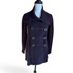 Style & Co. Charcoal Long-Sleeve Cable-Knit Sweater Cardigan Size XSmall